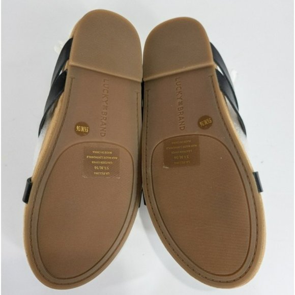 Lucky Brand Fillima Thong Sandals Black Leather -5.5 - Picture 4 of 5